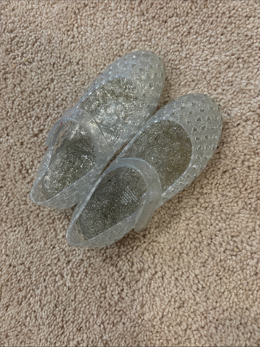 Old Navy Clear Glitter Jelly Mary Jane Sandals